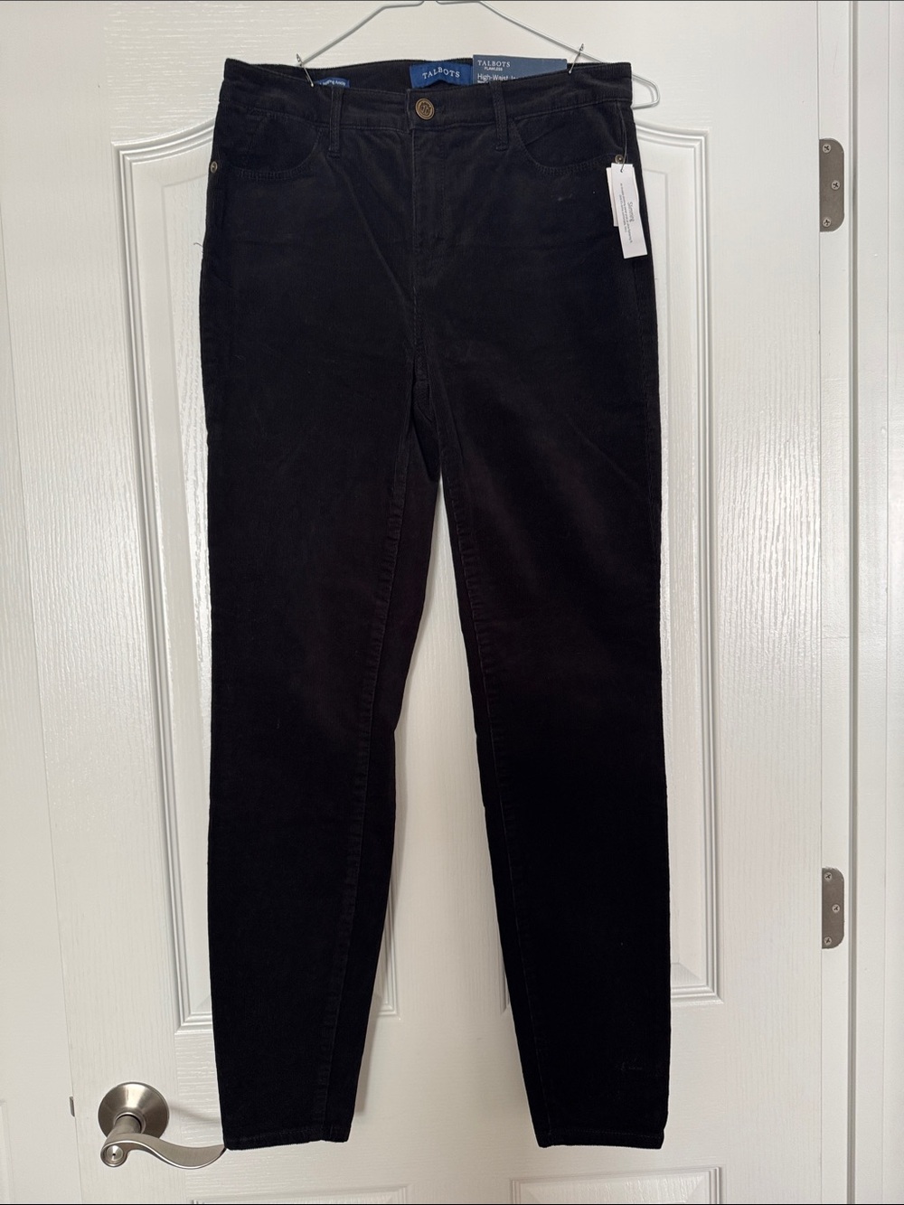 Talbots Black Skinny Corduroy Pants for Women Size 2 NWT!